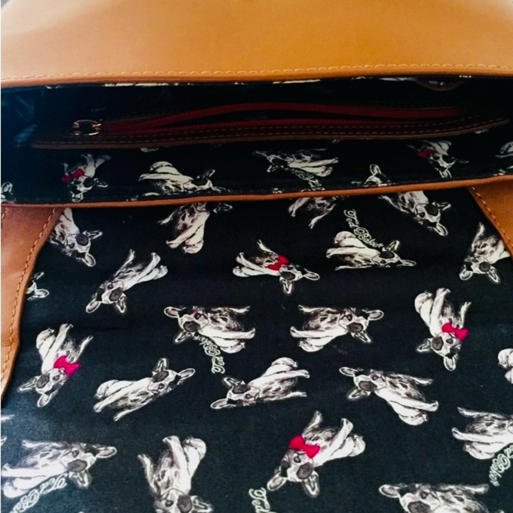 Ted Baker London Saddle Asar Leather Metal Bow Crossbody, Light Brown, Rare EUC - Picture 6 of 7